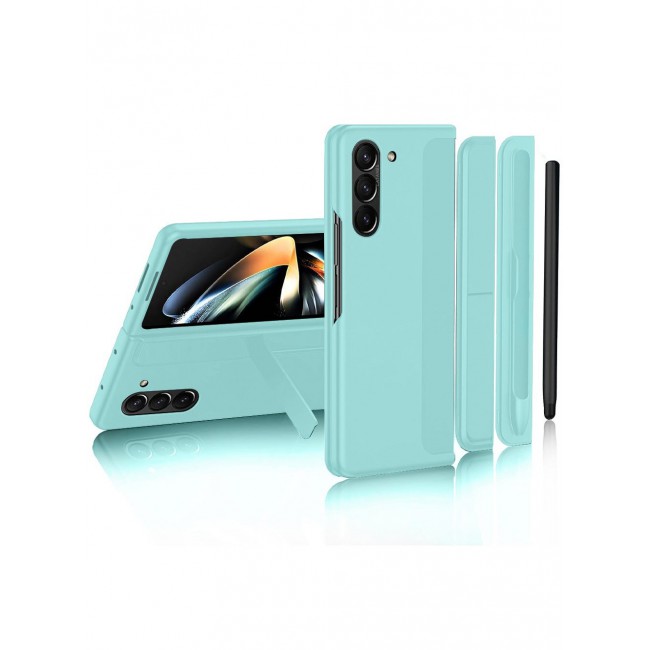 CATANES Samsung Galaxy Z Fold 5 Case with Pen Holder S-Pen included Hard Ultra Protective and Anti Shock Case Cover Aquamarine