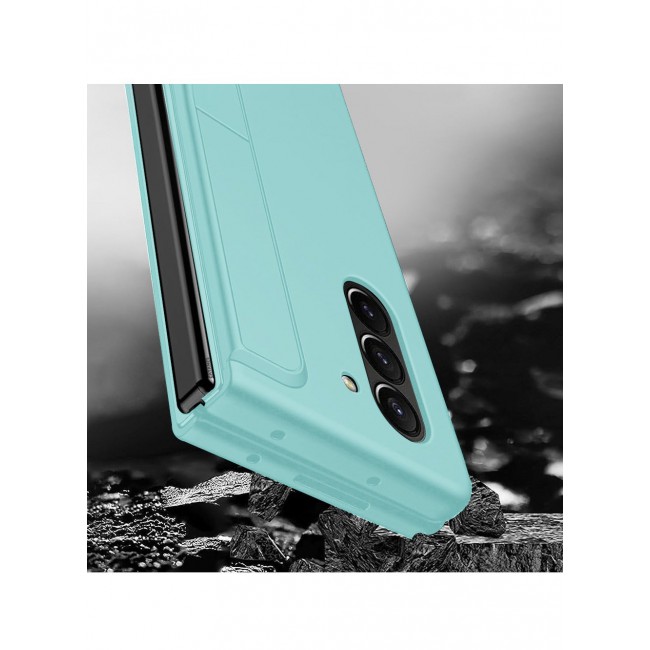 CATANES Samsung Galaxy Z Fold 5 Case with Pen Holder S-Pen included Hard Ultra Protective and Anti Shock Case Cover Aquamarine