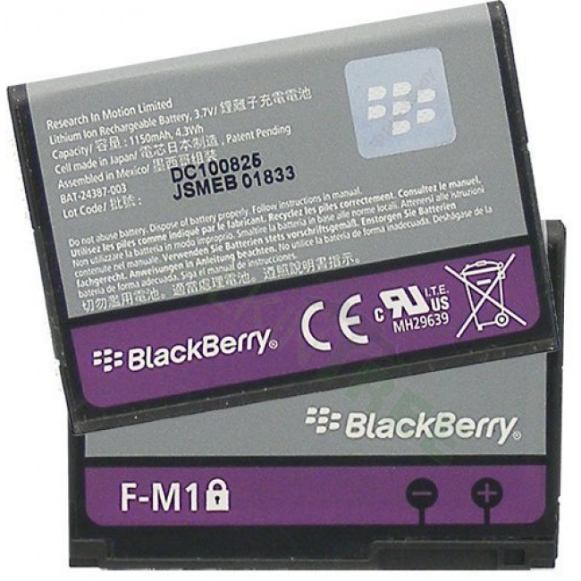 Genuine BlackBerry OEM Internal Battery Replacement F-M1 1150mAh Battery Non-Retail Packaging