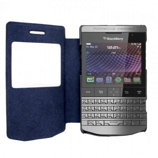 Flip Case Cover for BlackBerry Porsche Design P9981 in Black