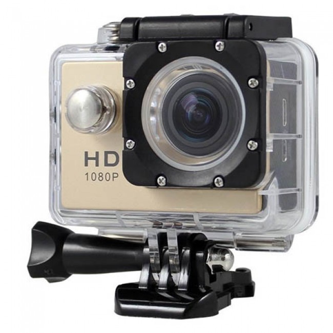 Sports Waterproof HD Action Camera in Gold