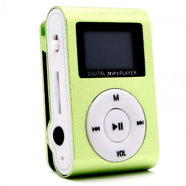 Margoun Digital MP3 Player Clip Style with 1" LCD Screen in Green