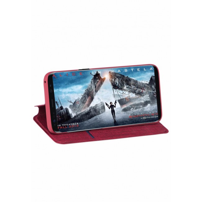 G-case Premium Nylon Flip Wallet Case for Samsung Galaxy S8 Plus in Red