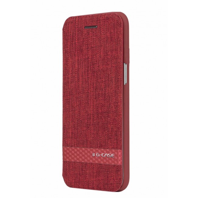 G-case Premium Nylon Flip Wallet Case for Samsung Galaxy S8 Plus in Red