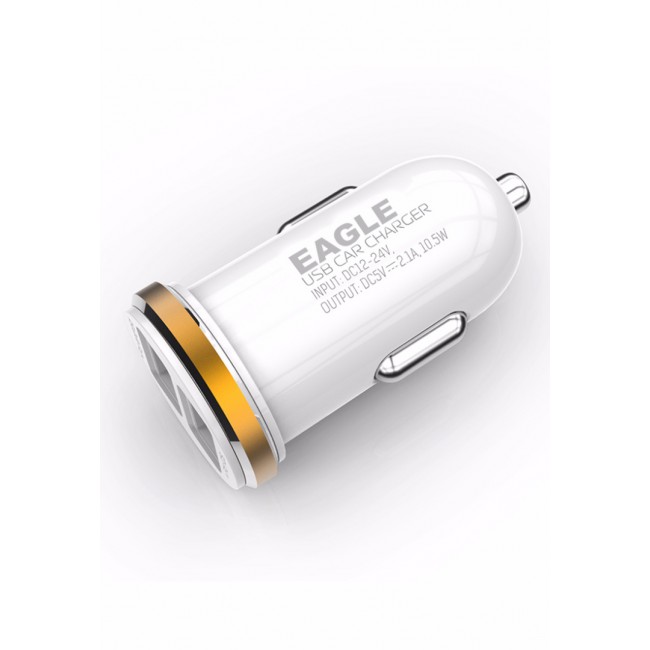 Eagle DL-C22 USB Car Charger Compatible with Samsung Galaxy Series - White