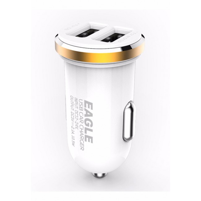 Eagle DL-C22 USB Car Charger Compatible with Apple Series - White