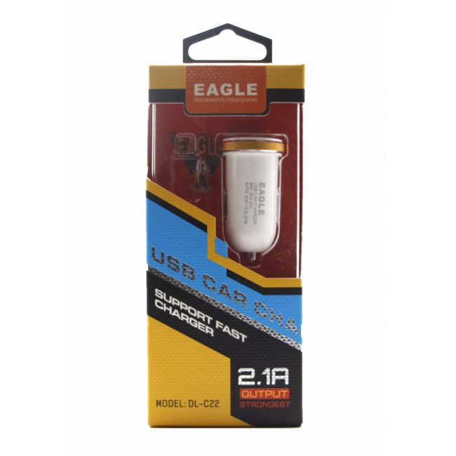 Eagle DL-C22 USB Car Charger Compatible with Apple Series - White