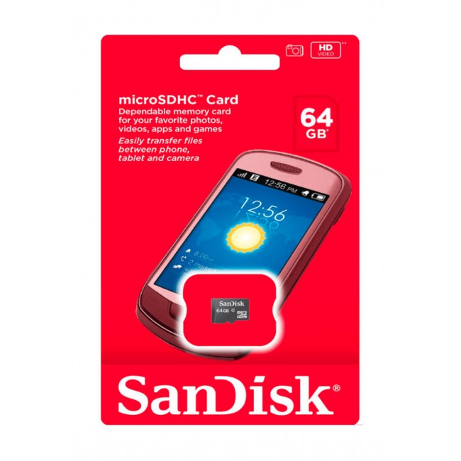 SanDisk 64GB MicroSDHC Class 4 Memory Card