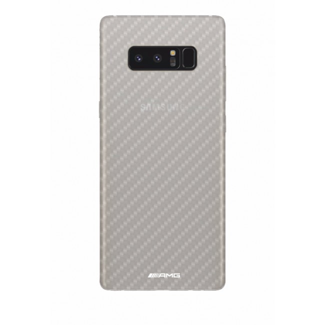 AMG Samsung Galaxy Note 8 Carbon Fiber Texture Case Cover - Clear White