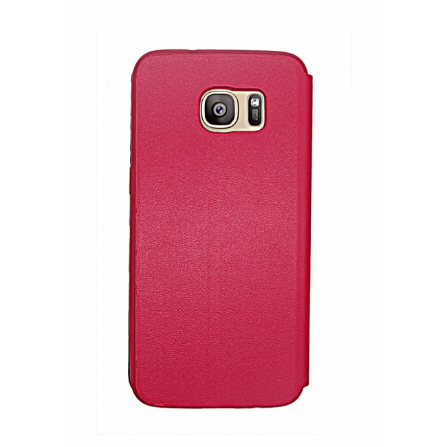 X-Level FIB Color Leather Flip Case Cover Stand with Back Cover for Samsung Galaxy S7 - Rose Red