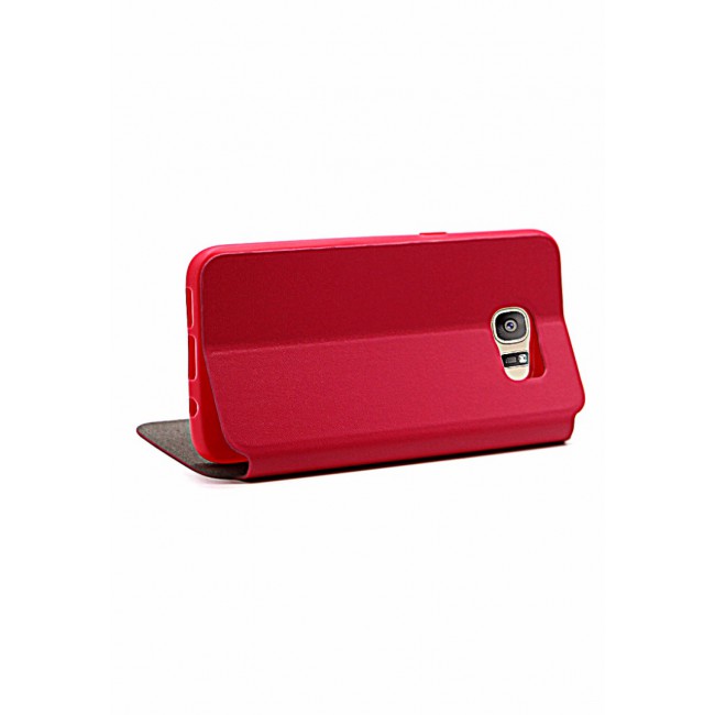 X-Level FIB Color Leather Flip Case Cover Stand with Back Cover for Samsung Galaxy S7 - Rose Red