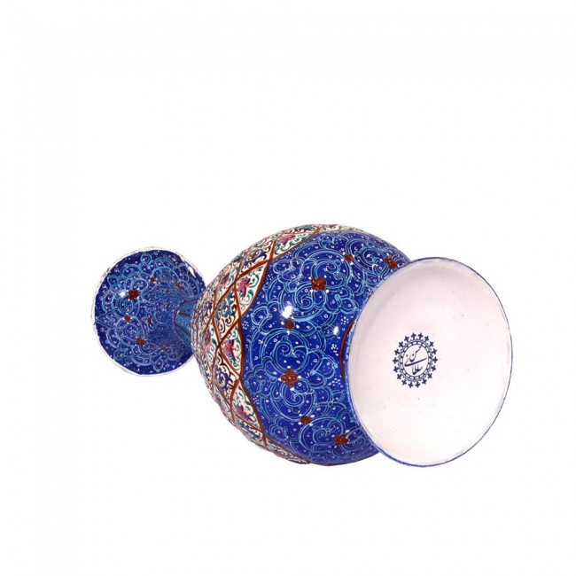 Persian Handmade enamel On Copper Vase - Multicolor