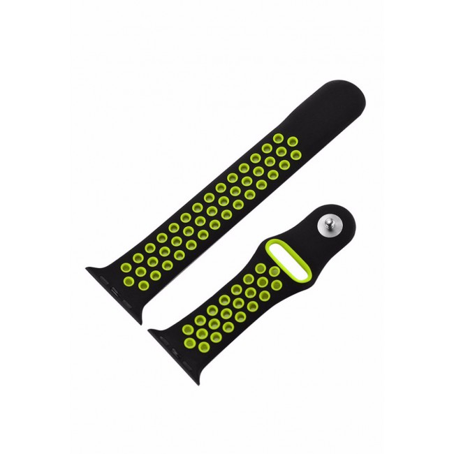 Apple Watch Band 38-40-41mm Silicone Nike Design Strap Henlein Series by Margoun- Black Yellow