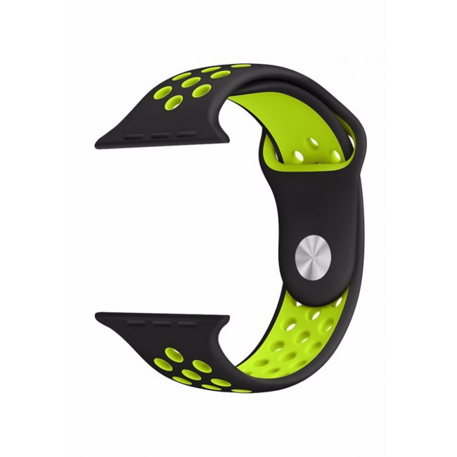 Apple Watch Band 38-40-41mm Silicone Nike Design Strap Henlein Series by Margoun- Black Yellow