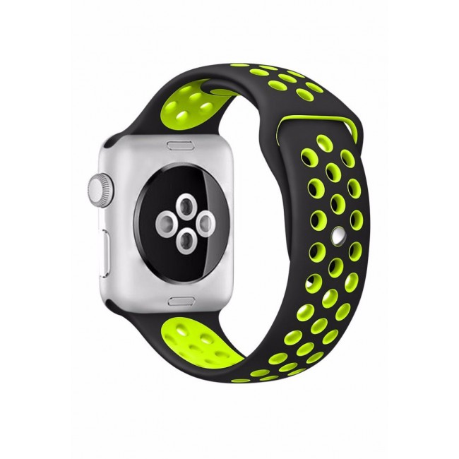 Lemfo LF07 Smart Watch with Sports Plus Silicone Strap Silver Frame - Black/Green
