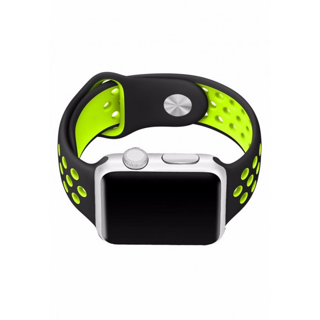 Lemfo LF07 Smart Watch with Sports Plus Silicone Strap Silver Frame - Black/Green
