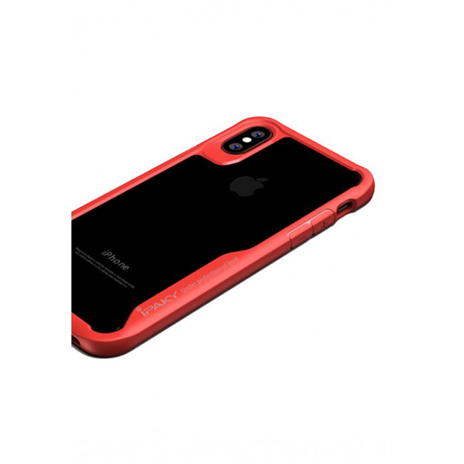 Ipaky 2-in-1 Case for Apple iPhone X Back Cover - Red