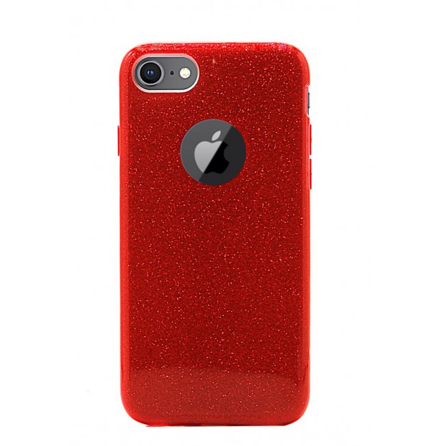 Eimo Glitter Case for Apple iPhone 8 TPU Back Cover (SHD) - Red