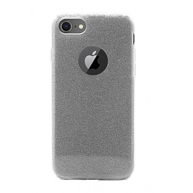 Eimo Glitter Case for Apple iPhone 8 TPU Back Cover (SHD) - Silver