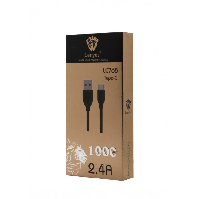 Lenyes LC768 Type-C Data and Charging Cable 1M - Black