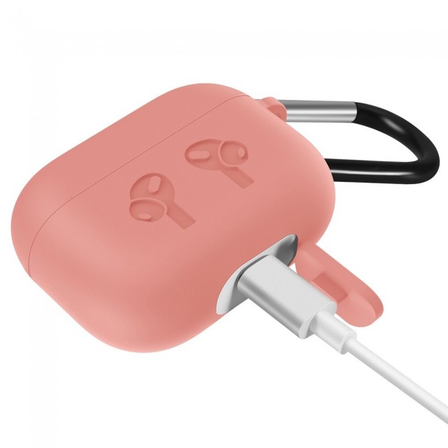 Airpods Pro  Silicone Case Cover with Carabiner - Violet Purple