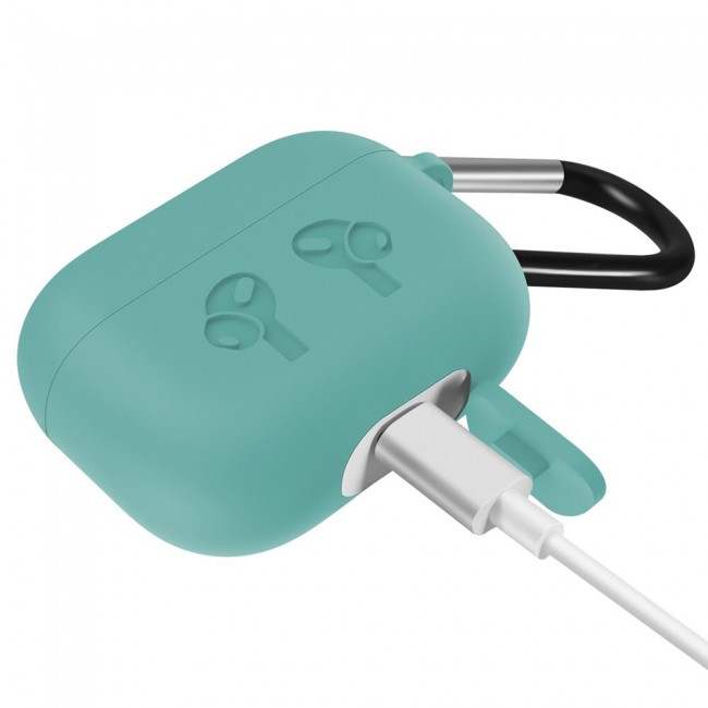 Airpods Pro  Silicone Case Cover with Carabiner - Violet Purple