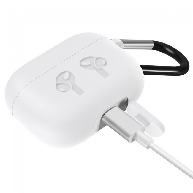 Airpods Pro  Silicone Case Cover with Carabiner - Violet Purple