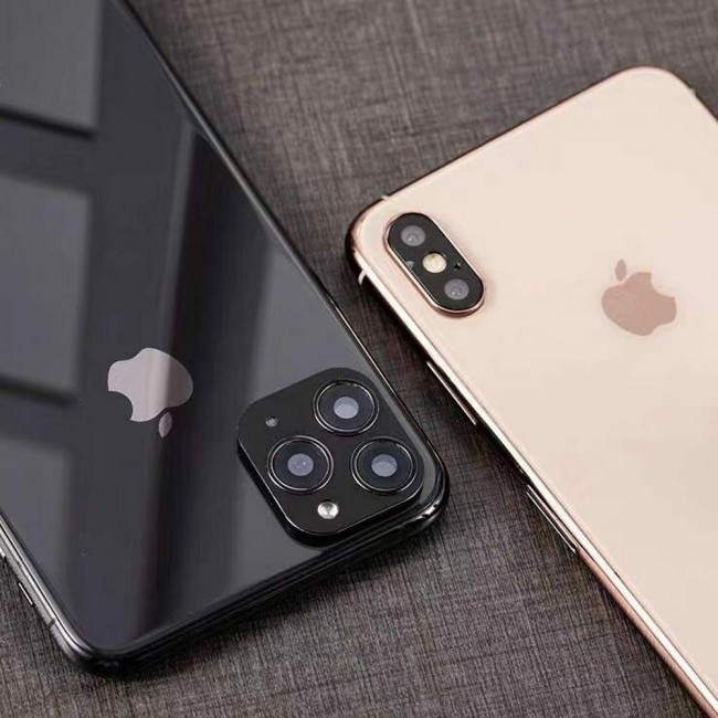 IPhone X Change to iPhone 11 Pro Camera Metal Glass Lens Cover - Black , Gold , Silver , Green