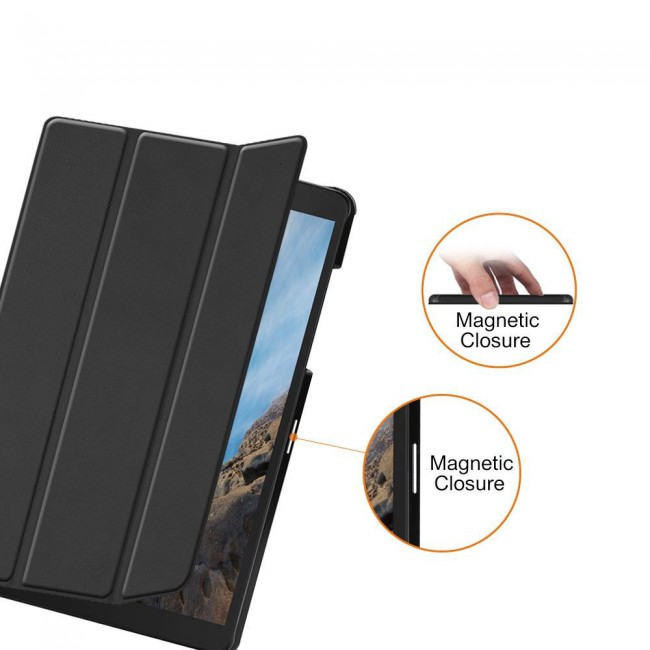 Samsung Galaxy Tab A (2019, 8.0) SM-T290  Flip Leather Case - Black , Beige