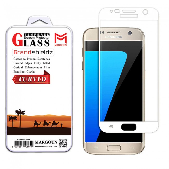 Margoun Grand Shieldz 3D Curved Screen Protector for Samsung Galaxy S7 - White , Gold , Blue