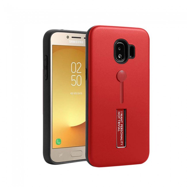Margoun I Want Personality Not Trivial Strap Case Cover with Kickstand for Samsung Galaxy J2 Pro – Black , Dark Blue , Red , Gold