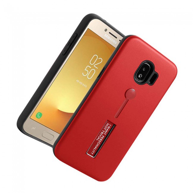 Margoun I Want Personality Not Trivial Strap Case Cover with Kickstand for Samsung Galaxy J2 Pro – Black , Dark Blue , Red , Gold