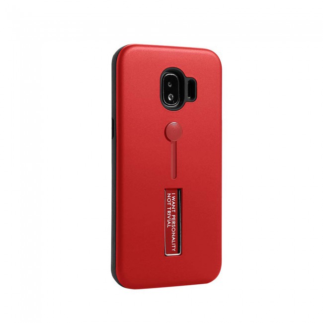 Margoun I Want Personality Not Trivial Strap Case Cover with Kickstand for Samsung Galaxy J2 Pro – Black , Dark Blue , Red , Gold