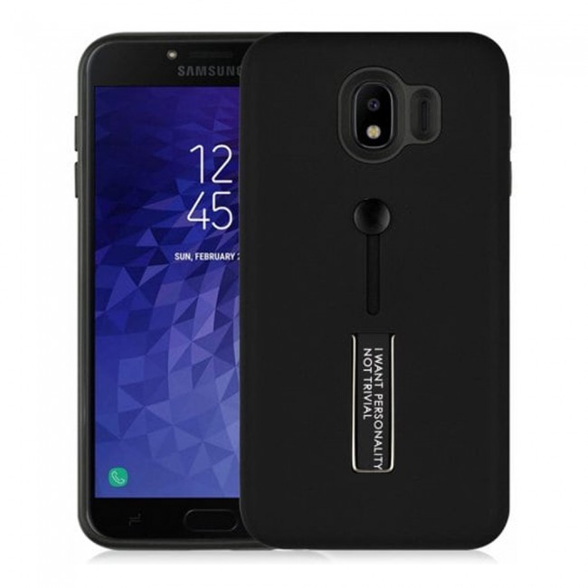 Margoun I Want Personality Not Trivial Strap Case Cover with Kickstand for Samsung Galaxy J4 – Black , Dark Blue , Red , Gold