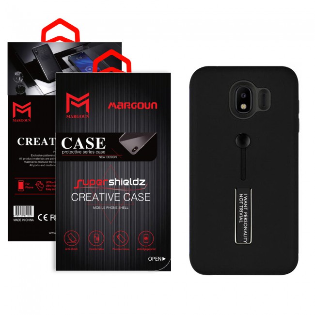 Margoun I Want Personality Not Trivial Strap Case Cover with Kickstand for Samsung Galaxy J4 – Black , Dark Blue , Red , Gold