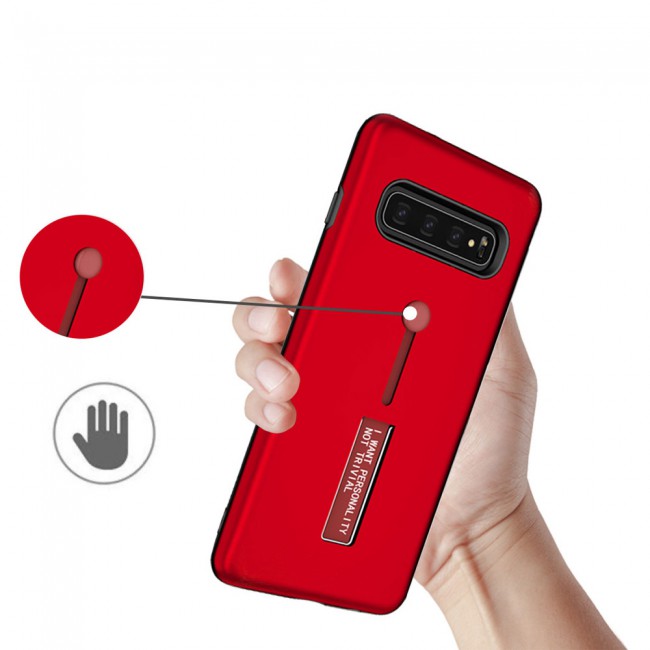 Margoun I Want Personality Not Trivial Strap Case Cover with Kickstand for Samsung Galaxy S10 Plus – Black , Dark Blue , Red , Gold