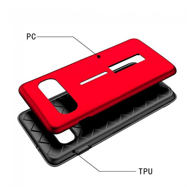 Margoun I Want Personality Not Trivial Strap Case Cover with Kickstand for Samsung Galaxy S10 Plus – Black , Dark Blue , Red , Gold