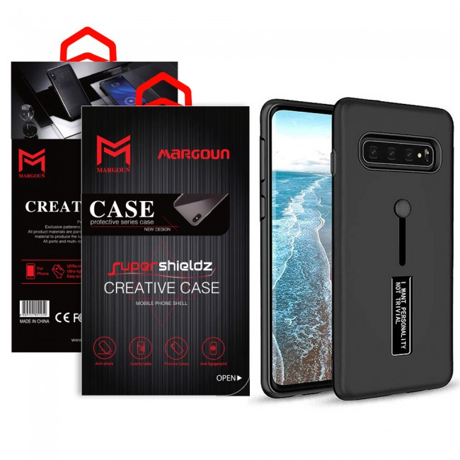 Margoun I Want Personality Not Trivial Strap Case Cover with Kickstand for Samsung Galaxy S10 Plus – Black , Dark Blue , Red , Gold