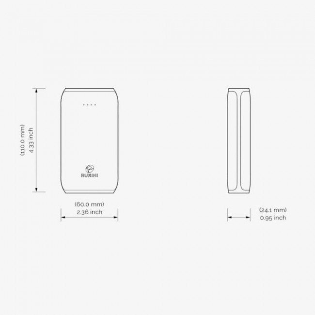 Rukini 12000mAh Power Bank External Battery PowerEdge RP512 – Black , White , Blue , Orange