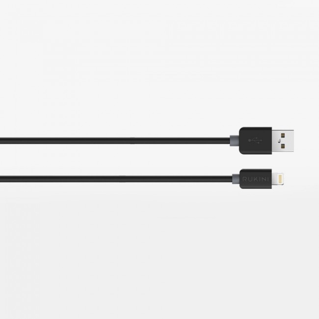 Rukini Lightning to USB Charge &amp; Sync Cable COLTH101 1m/3.3ft – Black , White