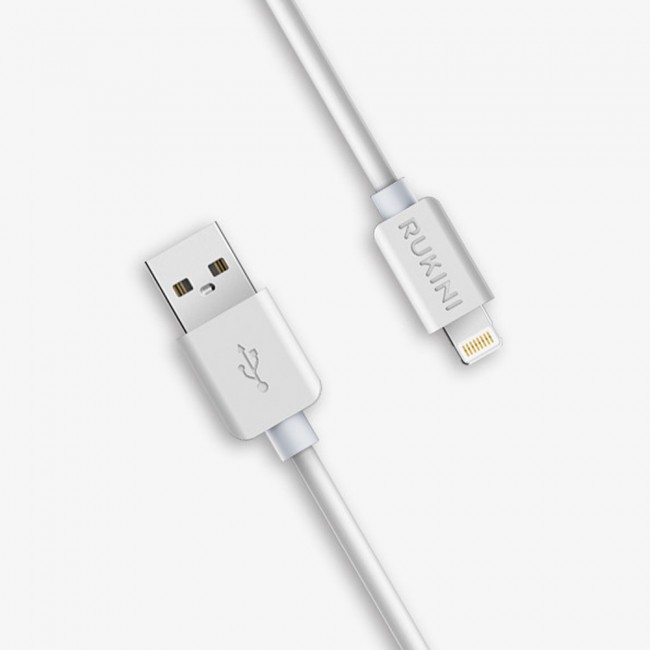 Rukini Lightning to USB Charge &amp; Sync Cable COLTH102 - 2m/6.6ft – Black , White