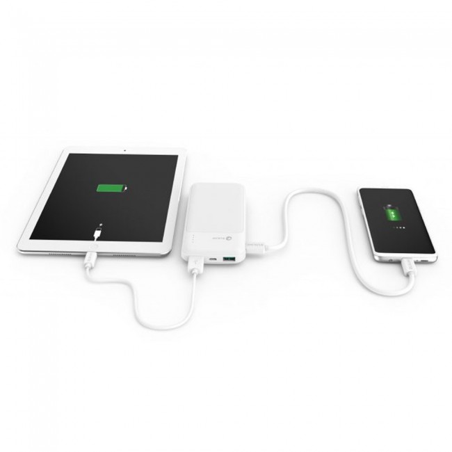 Rukini Power Bank 16000mAh RP16QCU with 1m Micro USB Cable – Black , Blue , White