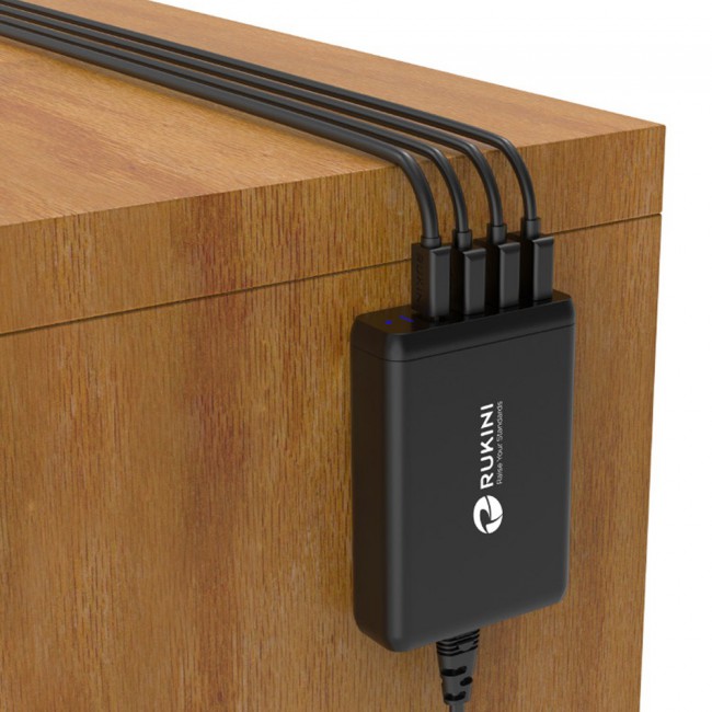 Rukini Power Station 4 Port UK Plug 90W RRK4PW – Black