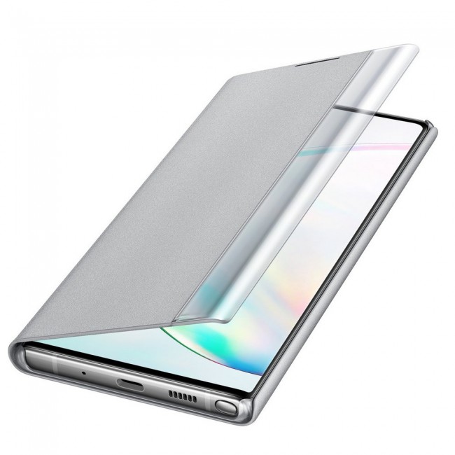 Samsung Galaxy Note 10 Plus Flip Clear Smart View Cover EF-ZN975CBEGUS – Silver