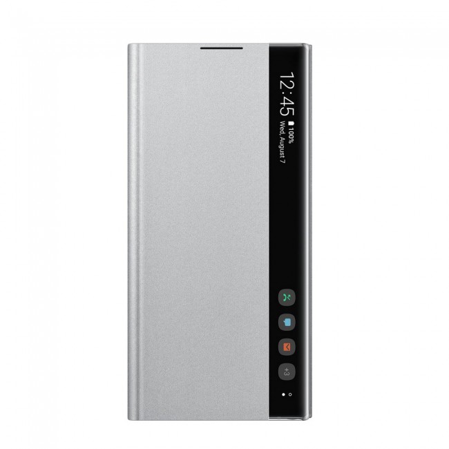 Samsung Galaxy Note 10 Plus Flip Clear Smart View Cover EF-ZN975CBEGUS – Silver