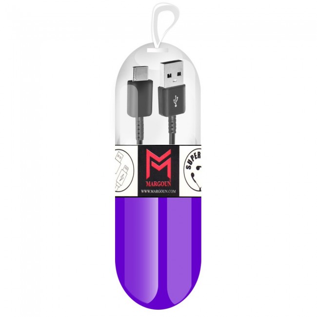 Samsung Galaxy S10 Black USB Cable with Free Margoun Cable Organizer – Black ,  White , Blue , Purple