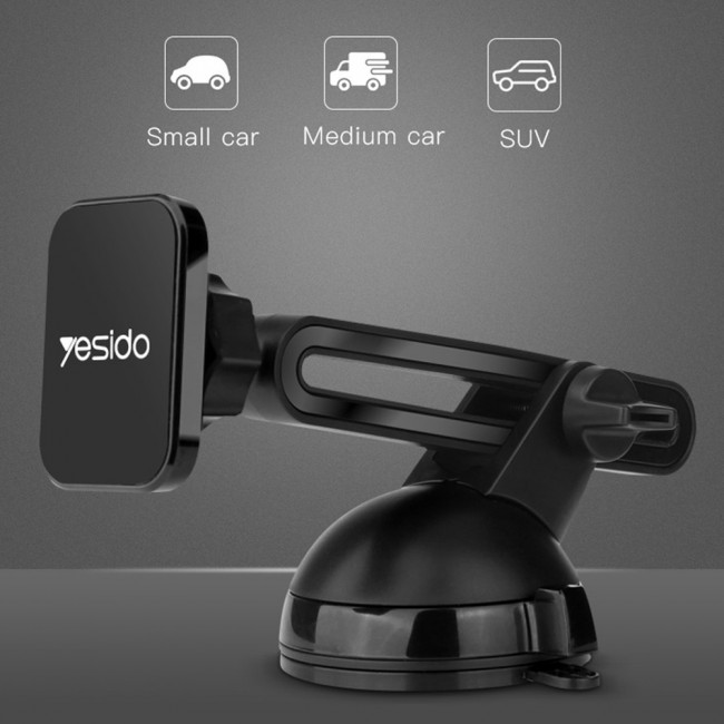 Yesido C39 Telescopic Car Phone Holder Mount - Black