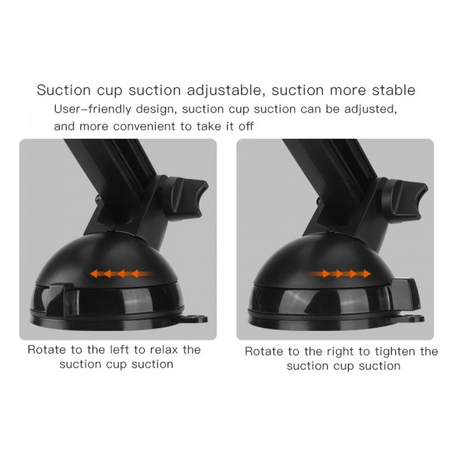 Yesido C39 Telescopic Car Phone Holder Mount - Black