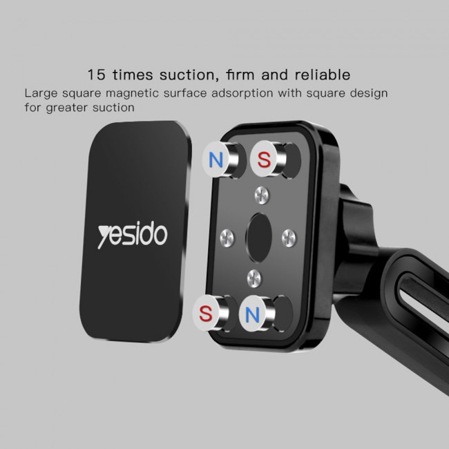 Yesido C39 Telescopic Car Phone Holder Mount - Black