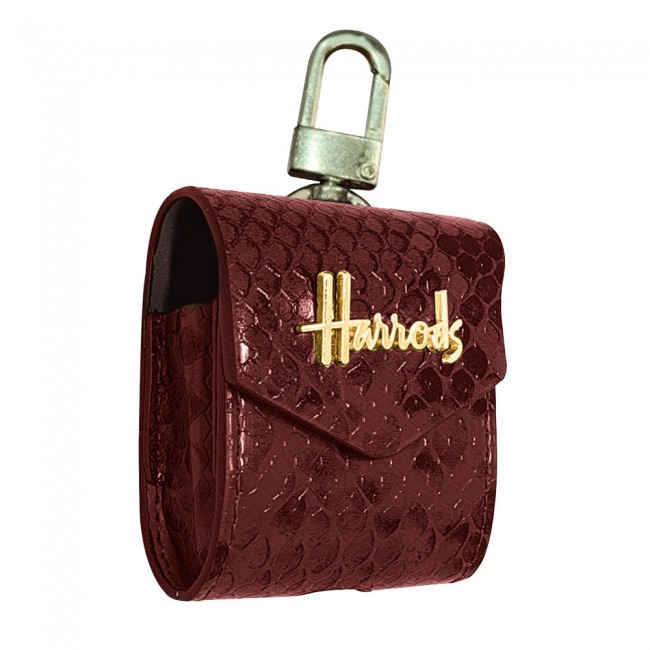 Harrods Leather Style Crocodile Pattern Case for AirPods - Scarlet